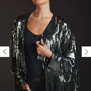 Anthropologie Silver Sequin Jacket